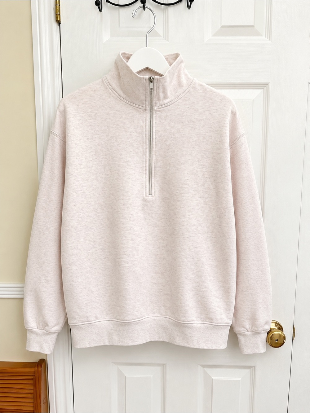 Lulumelon Athletica Half Women's Light Pink Half-Zip Cozy Sweatshirt ( Medium)